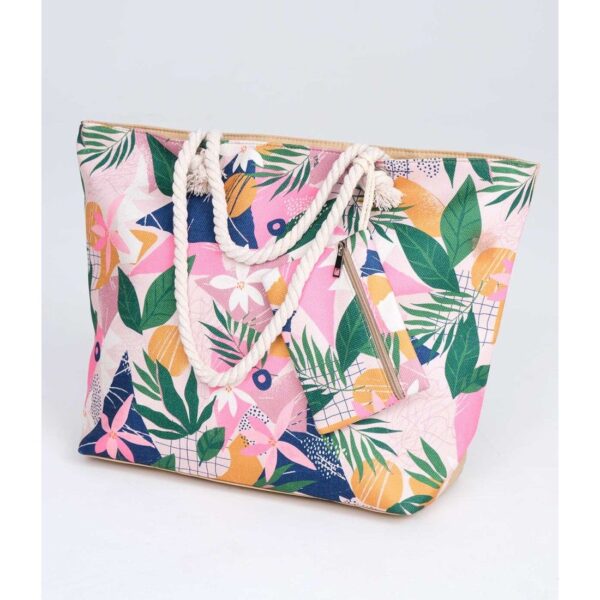 BOLSO DE PLAYA CON MONEDERO TROPICAL DEGRADADO