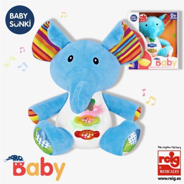Baby Sunki Muñeco Peluche Elefante Azul 15cm